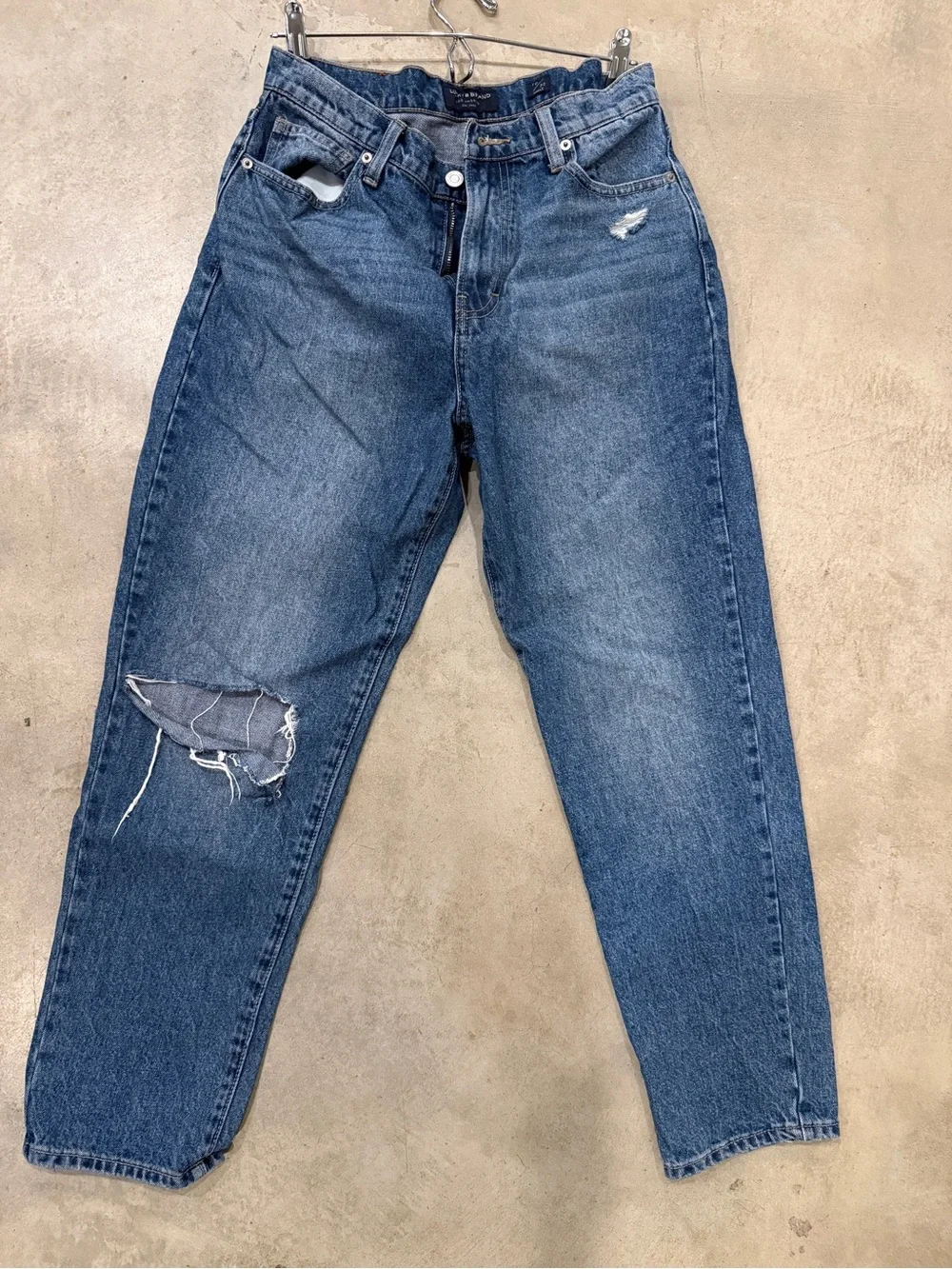 Lucky Brand Distressed Boyfriend Jeans in Medium Blue Wash